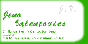 jeno valentovics business card